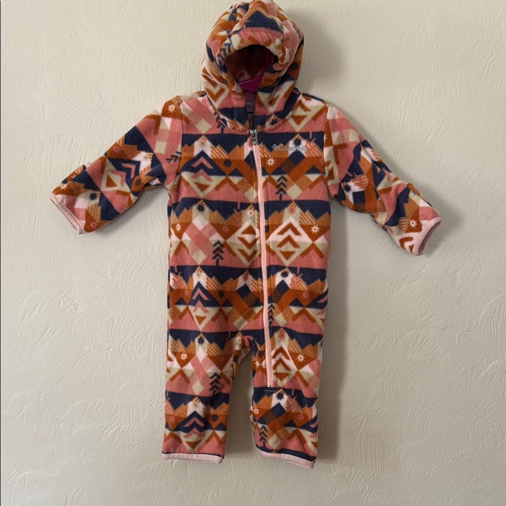 Fleece Baby Bunting Colorful Geometric Pattern